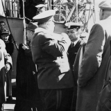 Посещение Н. С. Хрущевым 4 мая 1962 г. РКР «Грозный». Завод им. А. А. Жданова. На верхней палубе корабля.